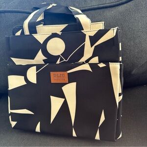 Black & Cream Graphic Tote Bag